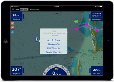 One-touch waypoint and route creation